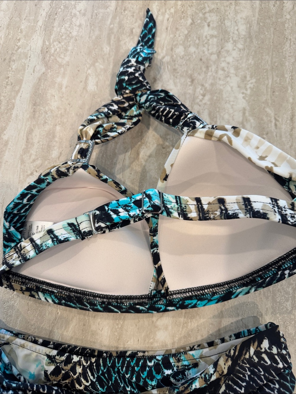 VENUS Turquoise and Black Snake-Print Halter Bikini - Picture 3 of 5